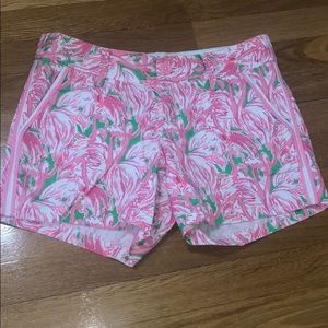 LILLY PULITZER-Callahan flamingo 5” shorts-Size 2